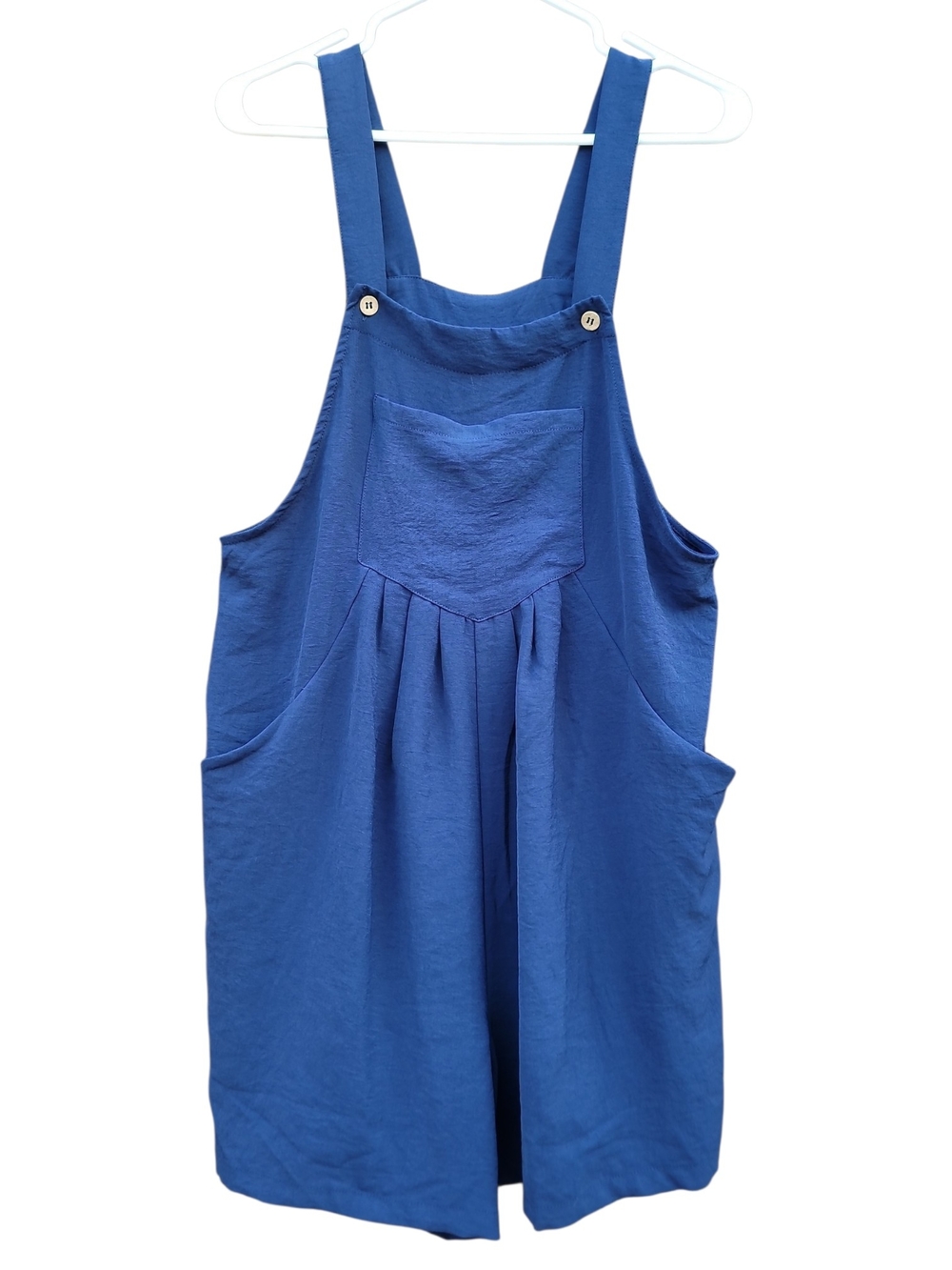 Cueply Pinafore Romper Lg Blue with Front Pockets Vacay Festival Picnic